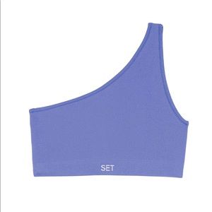 SETactive one shoulder bra in “bluebell”